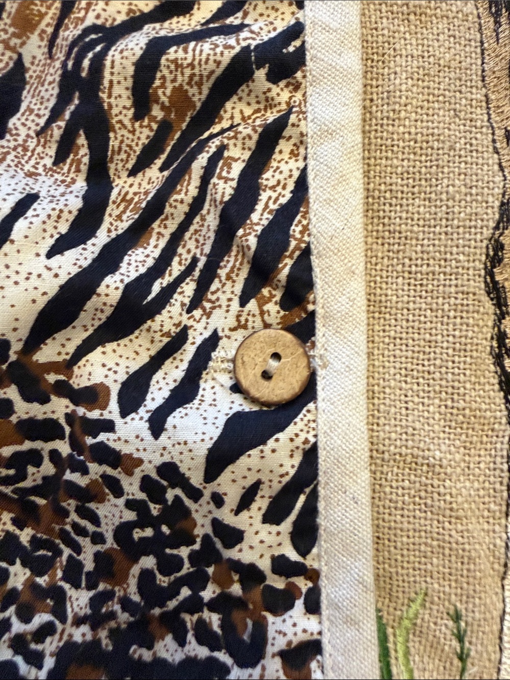 Vintage 90s Cottage Core Teacher tantrums Patchwork Safari Vest - Picture 8 of 10